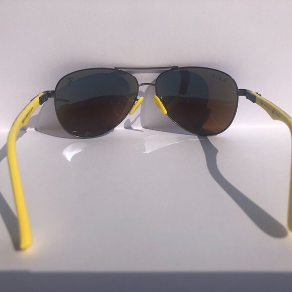 NEW RAY BAN RB8313M/003-HO Ferrari Gunmetal Yellow Mirror Polarized Italy Made - Picture 5 of 8
